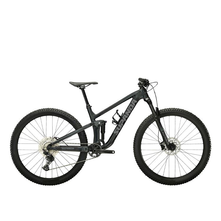 Suspensão total de bicicleta em declive